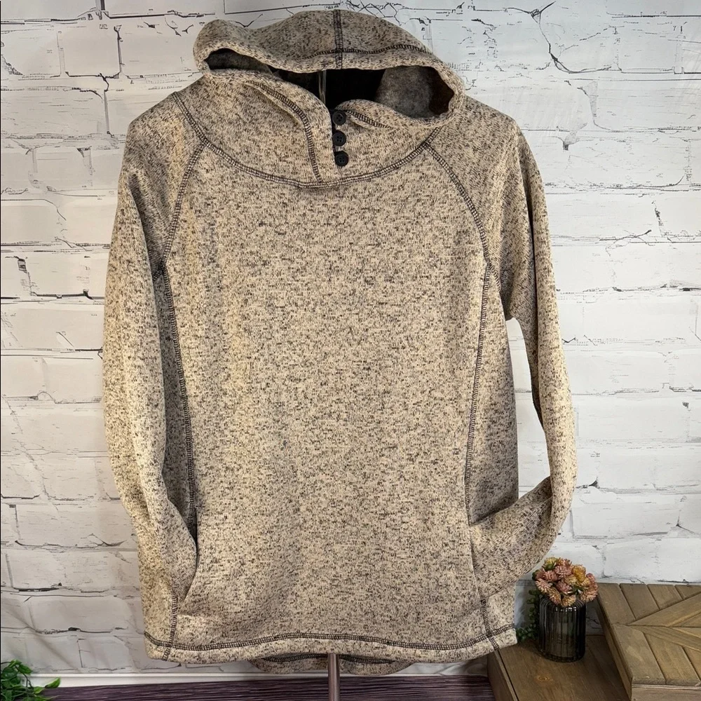 Victory Outfitters Heathered‎ Beige Tan Button-Up Hoodie Pullover